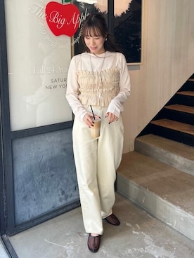 「titivate（ティティベイト）のアイテム（キャミソール）」を使った、titivateさん（レディース・163cm）の冬コーディネート