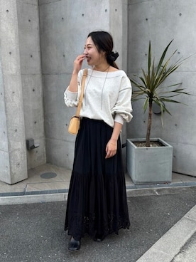 「チョーカー」｜「アイテム（スウェット）」を使った、titivateさん（レディース・152cm）の冬コーディネート