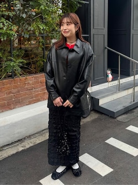 「アイテム（ミリタリージャケット）」を使った、titivateさん（レディース・162cm）の冬コーディネート