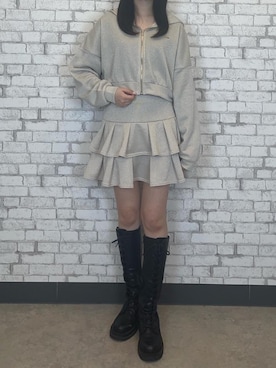 「ブルべ夏」｜「アイテム（ブーツ）」を使った、はるなさん（レディース・160cm）の春コーディネート