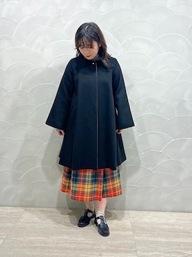 「SHIPS any（シップス エニィ）のアイテム（ノーカラーコート）」を使った、工藤さん（レディース・156cm）の秋コーディネート
