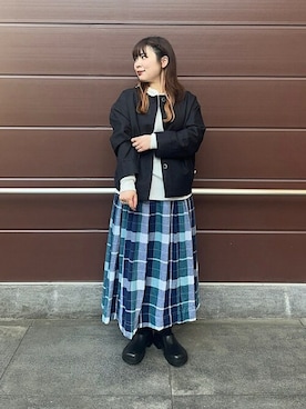 「ワッフル」｜「アイテム（ブルゾン）」を使った、工藤さん（レディース・156cm）の春コーディネート