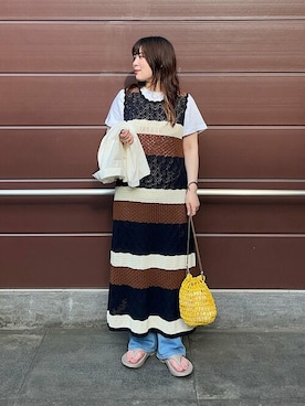 「SHIPS any（シップス エニィ）のアイテム（その他アウター）」を使った、工藤さん（レディース・156cm）の夏コーディネート