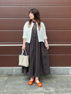「SHIPS any（シップス エニィ）のアイテム（ノーカラージャケット）」を使った、工藤さん（レディース・156cm）の夏コーディネート