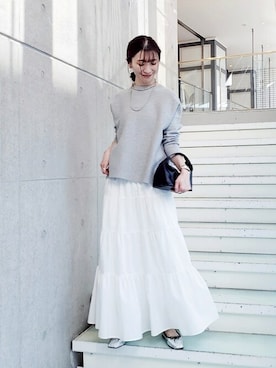 「SLOBE IENA（スローブイエナ）のアイテム（スカート）」を使った、yoshimiさん（レディース・167cm）の冬コーディネート