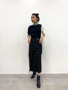 WEB限定】バイカラープレーティングサマーニット-ウォッシャブル