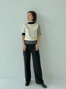 WEB限定】バイカラープレーティングサマーニット-ウォッシャブル
