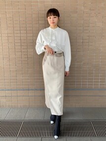 ユナイテッドトウキョウ　アシメプリーツデザインブラウス-UVカット- アシメプリーツデザインブラウス-UVカット-（シャツ/ブラウス