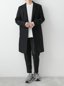 「ATTACHMENT（アタッチメント）のアイテム（チェスターコート）」を使った、AT_MMさん（メンズ・173cm）の秋コーディネート