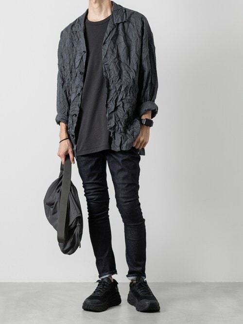 PE/LIポプリン リンクル加工 L/S シャツ /  PE/LI POPLIN WRINKLED L/S SHIRT