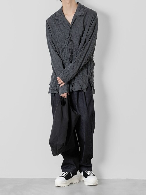 PE/LIポプリン リンクル加工 L/S シャツ /  PE/LI POPLIN WRINKLED L/S SHIRT