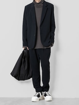 「ATTACHMENT（アタッチメント）のコットンツイル ハイカット トレーナーズ / CO TWILL HIGH CUT TRAINERS（スニーカー）」を使った、AT_MMさん（メンズ・173cm）の秋コーディネート