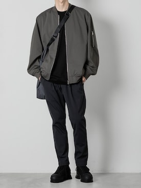 「ATTACHMENT（アタッチメント）のアイテム（MA-1）」を使った、AT_MMさん（メンズ・173cm）の春コーディネート