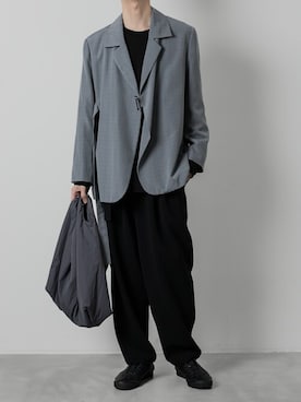 AT_MMさんの「【 直営店・ZOZOTOWN限定 】PE ストレッチダブルクロス ベルテッド テーパードフィットトラウザーズ / PE STRECH DOUBLE CLOTH BELTED TAPERD FIT TROUSERS」を使ったコーディネート