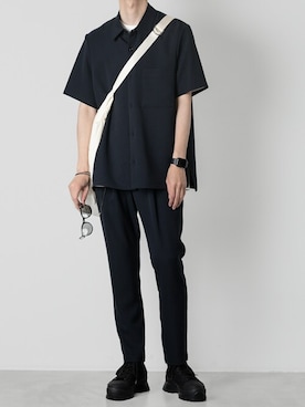 「ATTACHMENT（アタッチメント）のコットンツイル ハイカット トレーナーズ / CO TWILL HIGH CUT TRAINERS（スニーカー）」を使った、AT_MMさん（メンズ・173cm）の春コーディネート