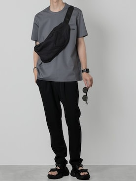 「ATTACHMENT（アタッチメント）のアイテム（スラックス）」を使った、AT_MMさん（メンズ・173cm）の夏コーディネート