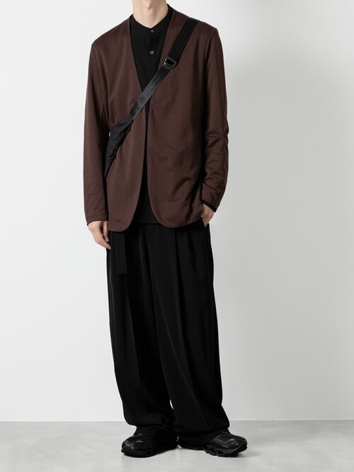 PERVERZE◆21SS/Double Face Rib/カーディガン(薄手)/FREE/コットン/BLK/0121010502 perverze double face rib cardigan（Double Face Knit Cardigan