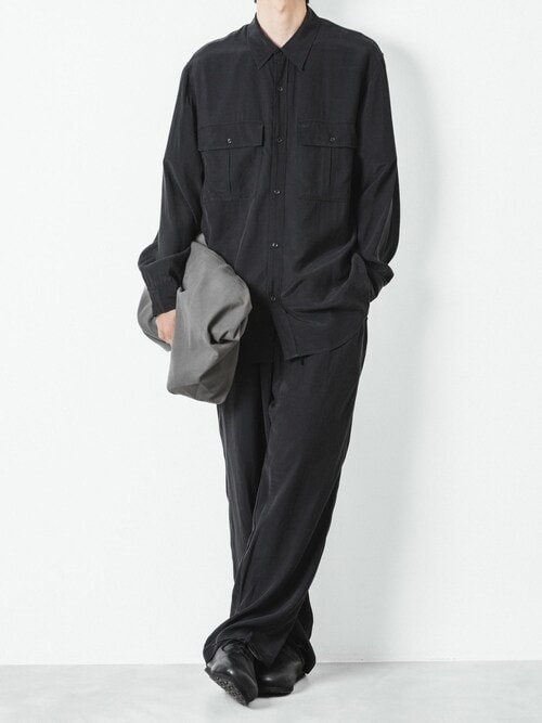 CU/RY フィブリルタフタ パッチポケット L/Sシャツ / CU/RY FIBRIL TAFFETA PATCH POCKET L/S SHIRT