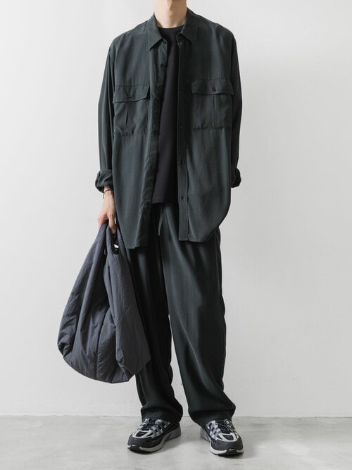 CU/RY フィブリルタフタ パッチポケット L/Sシャツ / CU/RY FIBRIL TAFFETA PATCH POCKET L/S SHIRT