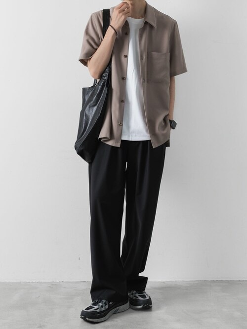 【 直営店・ZOZOTOWN限定 】シンセティックレザー ショルダーショッピングバッグ / SYNTHETIC LEATHER SHOULDER SHOPPING BAG
