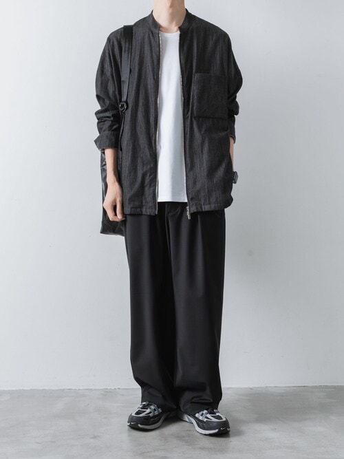 【 直営店・ZOZOTOWN限定 】5.5ozデニム ワンウォッシュ バンドカラーシャツ / 5.5oz DENIM ONE WASH BAND COLLAR SHIRT