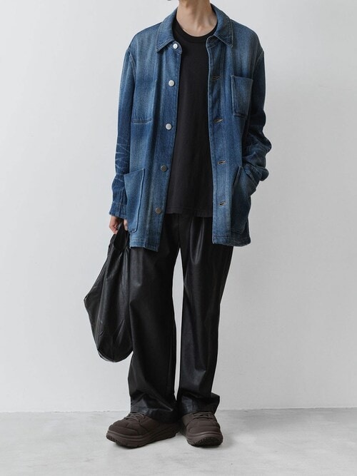 【 直営店・ZOZOTOWN限定 】シンセティックレザー ショルダーショッピングバッグ / SYNTHETIC LEATHER SHOULDER SHOPPING BAG