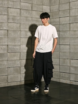 「Y-3（ワイスリー）のアイテム（パンツ）」を使った、Y-3さん（メンズ・186cm）の春コーディネート