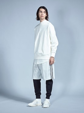 「コーディネート」｜「アイテム（スウェット）」を使った、Y-3さん（メンズ・186cm）の春コーディネート