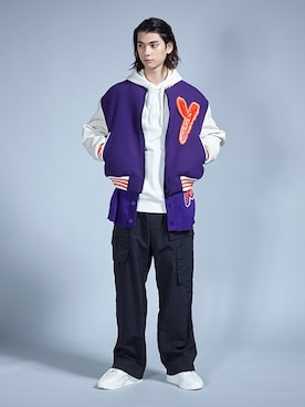 「Y-3（ワイスリー）のアイテム（ジャケット/アウター）」を使った、Y-3さん（メンズ・186cm）の春コーディネート