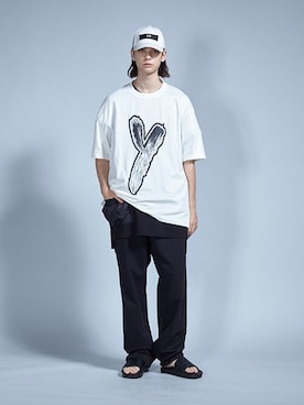 「コーディネート」｜「アイテム（帽子）」を使った、Y-3さん（メンズ・186cm）の夏コーディネート
