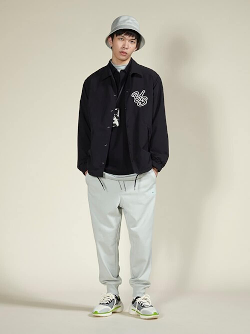 ワイズ　メルトンウール　ブルゾン　コーチジャケット　ワイドフィット　黒 STAFF STYLING｜THE SHOP YOHJI YAMAMOTO