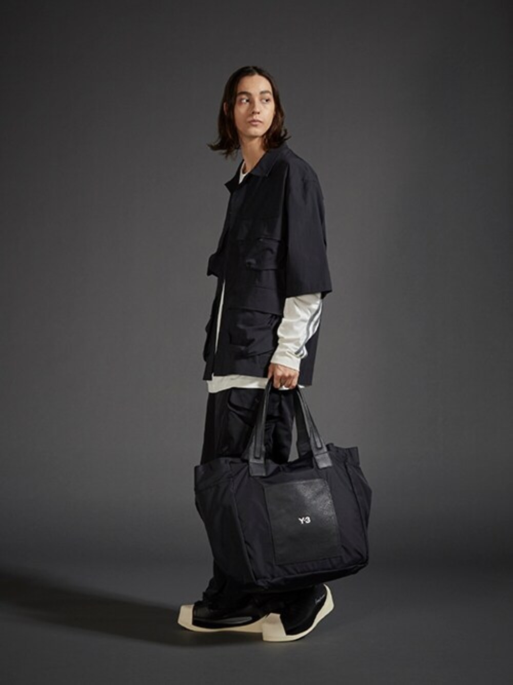 Y-3 ブラック 長袖シャツ S/P 花プリント フラワープリント シャツ - LIMITED EDITION - プリント地