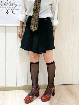 「赤い靴」｜あしながおじさんさん（レディース・155cm）の秋コーディネート