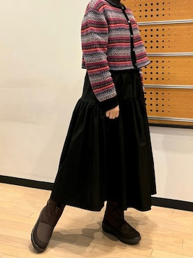 「アイテム（レインシューズ、ブラウン系）」を使った、あしながおじさんさん（レディース・155cm）の冬コーディネート