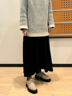 「アイテム（モカシン/デッキシューズ）」を使った、あしながおじさんさん（レディース・155cm）の冬コーディネート