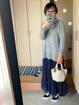 「Desigual（デシグアル）のアイテム（シューズ）」を使った、ayϋ♡さん（レディース・160cm）の冬コーディネート