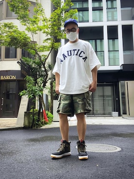 「M（エム）のアイテム（パンツ）」を使った、タイスケさん（メンズ・177cm）の秋コーディネート