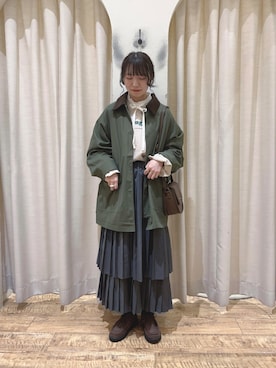 「ehka sopo（エヘカソポ）のアイテム（ブルゾン）」を使った、ｎａさん（レディース・157cm）の秋コーディネート