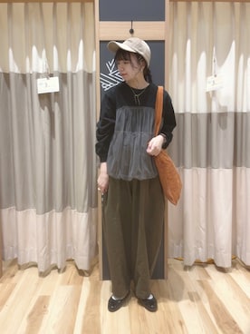 「Samansa Mos2（サマンサ モスモス）のエッグパンツ（その他パンツ）」を使った、ｎａさん（レディース・157cm）の秋コーディネート