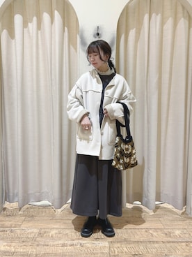 「サマンサモスモス」｜「アイテム（その他アウター）」を使った、ｎａさん（レディース・157cm）の冬コーディネート
