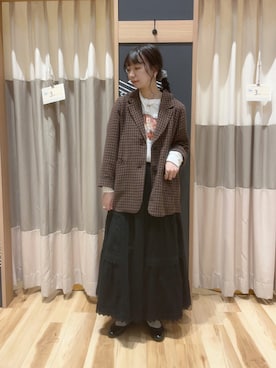「Samansa Mos2（サマンサ モスモス）のアイテム（ジャケット/アウター）」を使った、ｎａさん（レディース・157cm）の秋コーディネート