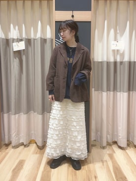 「Samansa Mos2（サマンサ モスモス）のアイテム（ジャケット/アウター）」を使った、ｎａさん（レディース・157cm）の秋コーディネート