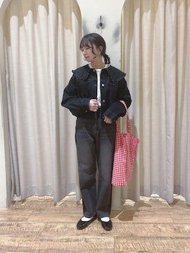 「ehka sopo（エヘカソポ）のアイテム（ノーカラージャケット）」を使った、ｎａさん（レディース・157cm）の春コーディネート