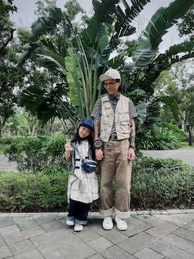 「Nigel Cabourn（ナイジェルケーボン）のアイテム（その他アウター）」を使った、Rïko Chang(張瑞摳)さん（メンズ・178cm）の秋コーディネート