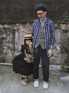 「KAPITAL（キャピタル）のアイテム（その他アウター）」を使った、Rïko Chang(張瑞摳)さん（メンズ・178cm）の夏コーディネート