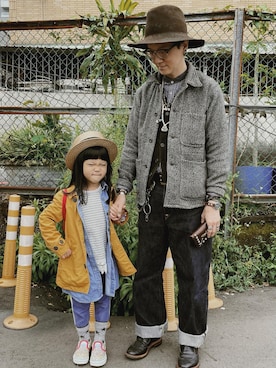 「Engineered Garments（エンジニアードガーメンツ）のアイテム（帽子）」を使った、Rïko Chang(張瑞摳)さん（メンズ・178cm）の夏コーディネート