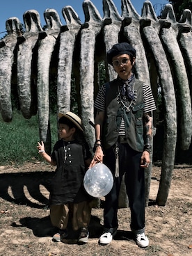 「SYNDRO（シンドロ）のアイテム」を使った、Rïko Chang(張瑞摳)さん（メンズ・178cm）の夏コーディネート