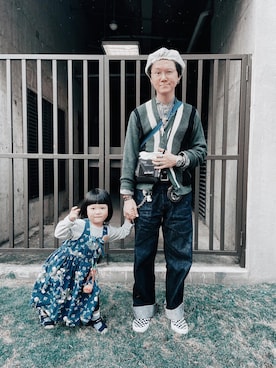 「Engineered Garments（エンジニアードガーメンツ）のアイテム（スリッポン）」を使った、Rïko Chang(張瑞摳)さん（メンズ・178cm）の夏コーディネート