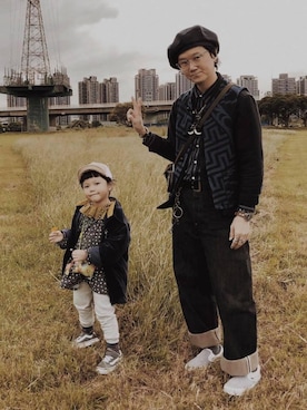 「Engineered Garments（エンジニアードガーメンツ）のアイテム（その他アウター）」を使った、Rïko Chang(張瑞摳)さん（メンズ・178cm）の夏コーディネート