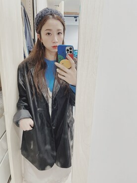 「アイテム（ジャンパースカート、シルバー系）」を使った、peipeidaiさん（レディース・156cm）の冬コーディネート